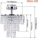 FRIXCHUR Small Crystal Chandelier Led Crystal Ceiling Lights 3 Tiers Crystal Raindrops Chandelier Pendant Lighting Fixture Decoration for Bedroom Hallway Living Room,Chrome,E26