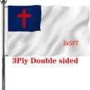 Jayus Double Sided Christian Christianity Cross Flags 3x5 FT Outdoor - Vivid Colors 3Ply Church Jesus Faith Religions Flags Banners- Heavy Duty 100% Polyester with 2 Brass Grommets