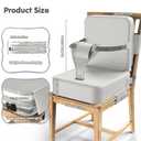 Toddler Booster Seat for Dining Table,Booster Seat for Kitchen Chair with Extended Straps,2PCS Portable with Safety Buckles,Suitable for Kids Aged 3-12 in Restaurants(Silver Gray)
