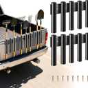 10 Hole Shovel Holder for Truck Bed & Trailer, Heavy-Duty Steel Tool Rack with 2 Mounting Groups, Universal Organizer for Shovel, Rake, Trimmer, Lawn Tools, Black