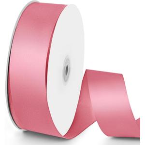 100 Yards 1-1/2 inch Satin Ribbon, Fabric Ribbon Solid Color Perfect for Gift Wrapping, Wedding, Handmade Bows, Floral Bouquets and Party Decoration(Pink)