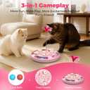 Cat Puzzle Toys Games Level 3 in 1 with Track Balls, Feather Teaser & Treat Feeder | Non-Slip Base | Mental Stimulation Enrichment for Indoor Cat, Dogs | Kitty Gift, Pink