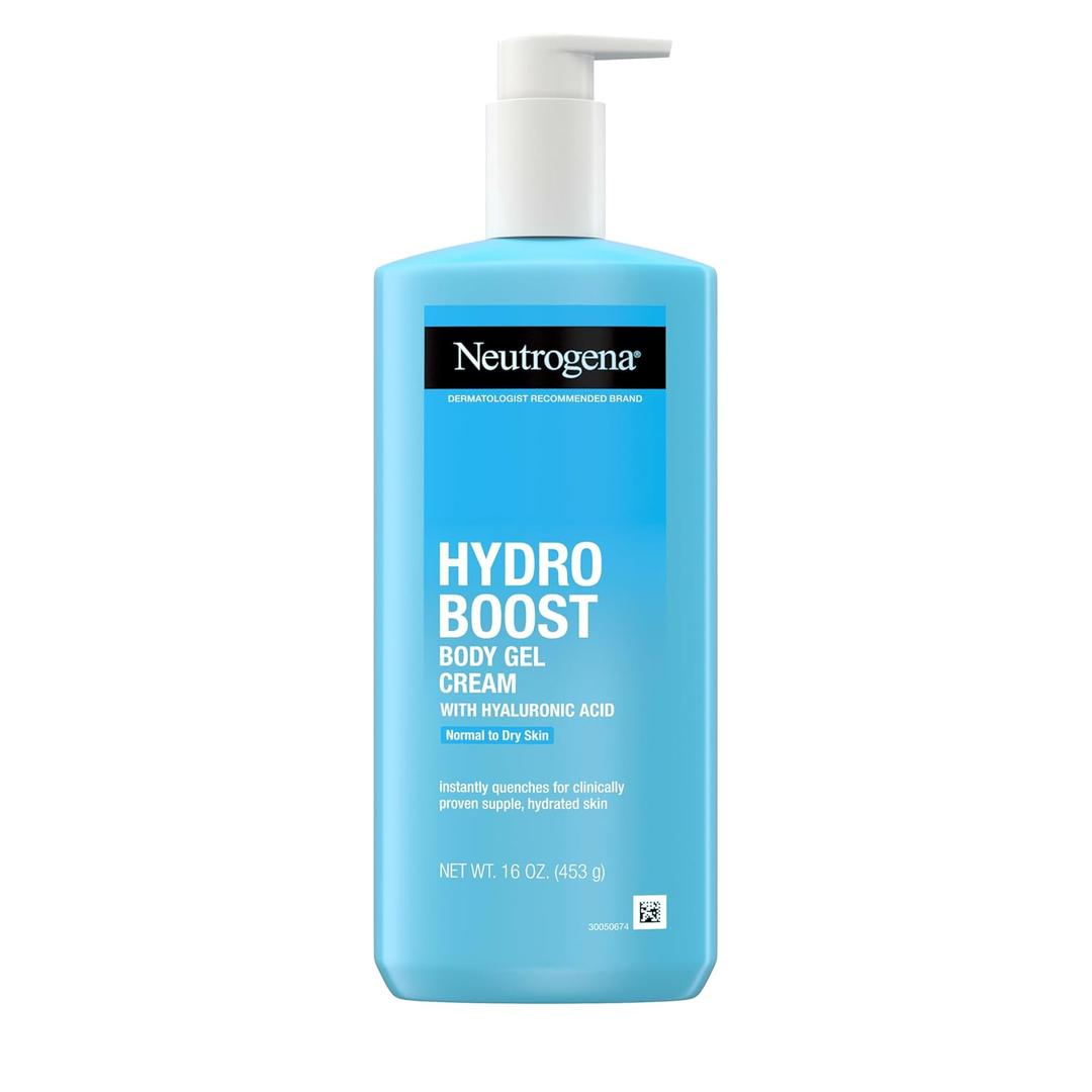 Neutrogena Hydro Boost Body Gel Cream, Hydrating Body Lotion with Hyaluronic Acid for Normal to Dry Skin, Lightweight Fragrance-Free Hyaluronic Acid Moisturizer, 16 OZ