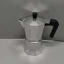 Mongdio Stovetop Espresso Maker Moka Pot, Stove Top Cuban Coffee Maker, Italian Greca Mocha Pot, 6 Espresso Cups, 10 oz - Silver