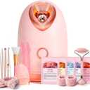 Pjordo Facial Steamer Spa Kit with 17 Skin Care Tools, Nano Ionic Face Steamer for Deep Cleaning Unclogs Pores, Warm Mist Humidifier Steamer for Face Home Sauna SPA, Mothers Day Gifts for Women