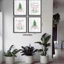 AEHIE Its The Most Wonderful Time of The Year Christmas Wall Art,Pine Tree Pictures Poster Prints for Office Farmhouse Bathroom Decor,Merry Christmas Themed Decor Wall Art Unframed 4pcs (12x16 in)