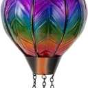 DREAMSOUL Hot Air Balloon Solar Lantern, Glass Outdoor Lantern Hanging Solar Lanterns Outdoor Waterproof for Patio Porch Garden Decor