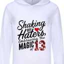 The Cotton Cartoon Hoodie Hooded Pullover Sweatshirt, Cute Clothes Hoodies (5-6 Years, White)