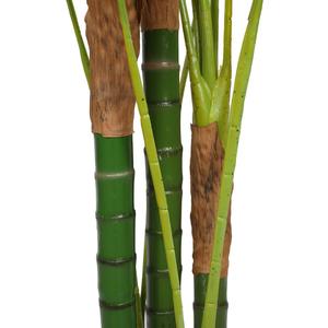 6ft 3in Silk Golden Cane Areca Palm Tree w/Pot -Green