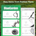 Short Metal Garden Hose 15 ft Connector, Stainless Steel Small Hose Extension Adapter for Hose Reel, Long, Flexible, Lightweight & Heavy Duty Water Pipe, No Kinking Outdoor Water Hose for Yard 15 Feet