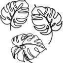 Monstera Leaf Metal Wall Decor - Tropical Plant Line Art Decor for Living Room Kitchen Bedroom Garden Office, Minimalist Wall Accents,3 Pcs Metal Palm Leaves Wall Decor (7.32" to 11.81" Sizes, Black)