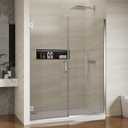 Pivot Swing Shower Door, Adjustable Width 58.9-60" W x 74" H Semi-Frameless Shower Glass Door with 5/16 in (8mm) Clear SGCC Tempered Glass with Nano Easy-Clean Coating (Chrome)