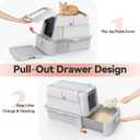 Wooaidagg Enclosed Stainless Steel Cat Litter Box with Odor Control, Modular Design with Drawer and Flip Door, Easy to Clean and Wash,Non-Stick Interior,Extra Large Size Fits All Cats(Light Grey)