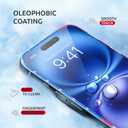 2 x Screen Protector for IPhone 15/16- Tempered Glass Screen Protector for IPhone 16/15 with Frame US FLag Color and Black - Full Screen Coverage 9H - Easy Installation (2 Pack)