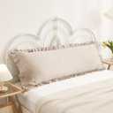 Taupe Body Pillow Cover 20x54inches Long Pillowcase Ruffled Pillowcases Shabby Chic Ruffled Fringe Decor Body Ruffled Pillow Sham Cute Pillowcase (1 Body, Taupe)