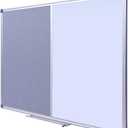 48x36 Large Magnetic Combo Board-Dry Erase Whiteboard & Grey Bulletin Board
