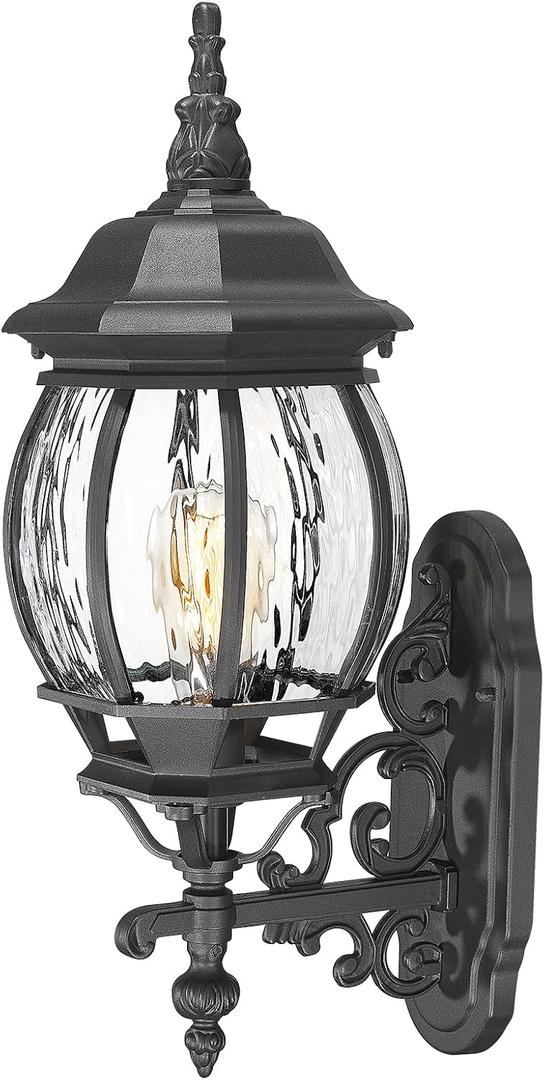 Extra Large Outdoor Wall Lights for House, Extra Large Black Exterior Lantern Wall Mount, Waterproof Front Porch Light Fixture for Garage & Patio, Outdoor Sconce Lighting