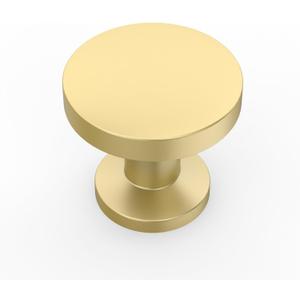 Amerdeco 10 Pack Brushed Gold Cabinet Knobs Single Hole Cabinet Pulls Round Kitchen Cabinet Knobs Drawer Knobs Dresser Knobs and Pulls for Bathroom Cabinets ZH0051