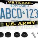 Designed for US Army Veteran License Plate Frame, Rustproof Mounting Bracket for Front or Rear Vehicle Plates (TZ-JD-CPJ-2)