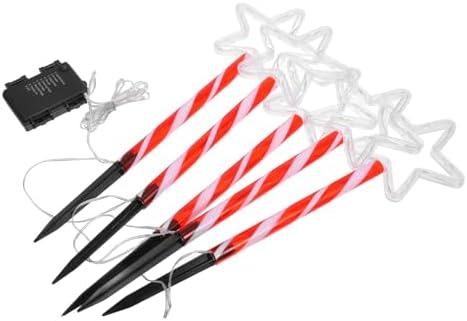 Happyyami 2set Outdoor Christmas Stake Lights Led Garden Decor Design for Pathways Yards and Holiday Celebrations Charming Atmosphere for Festive Outdoor Decoration