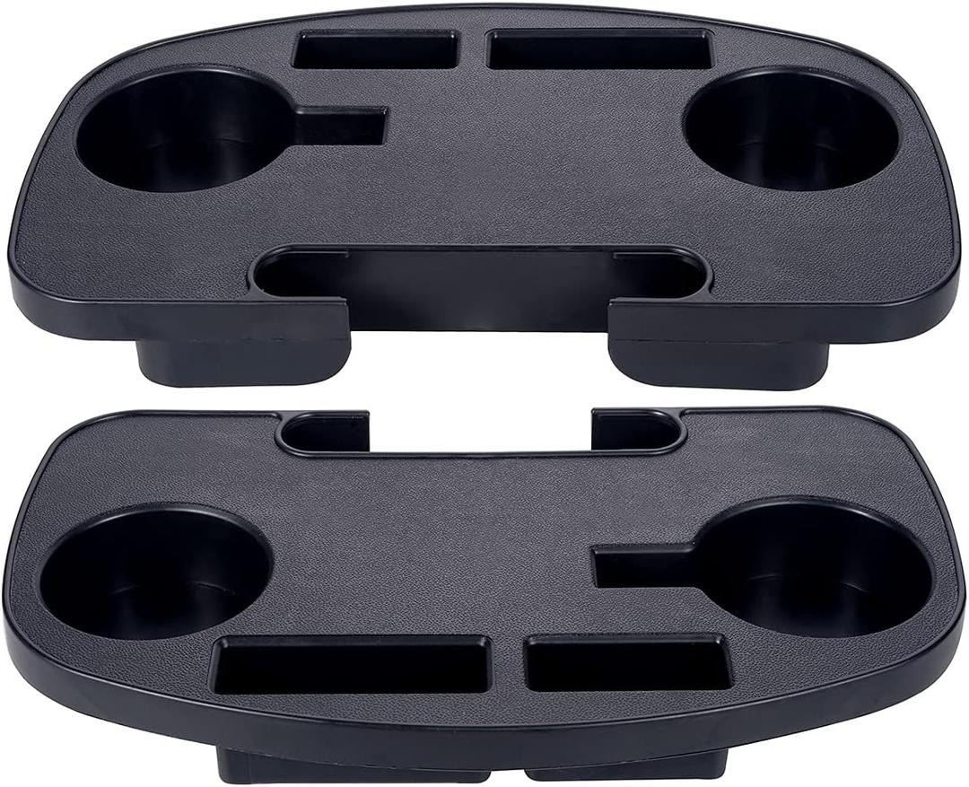 2Pack Zero Gravity Chair Cup Holder for Zero Gravity Chair, Upgraded Version Cup Holder, Universal Clip On Chair Table with Mobile Device Slot and Snack Tray/Black