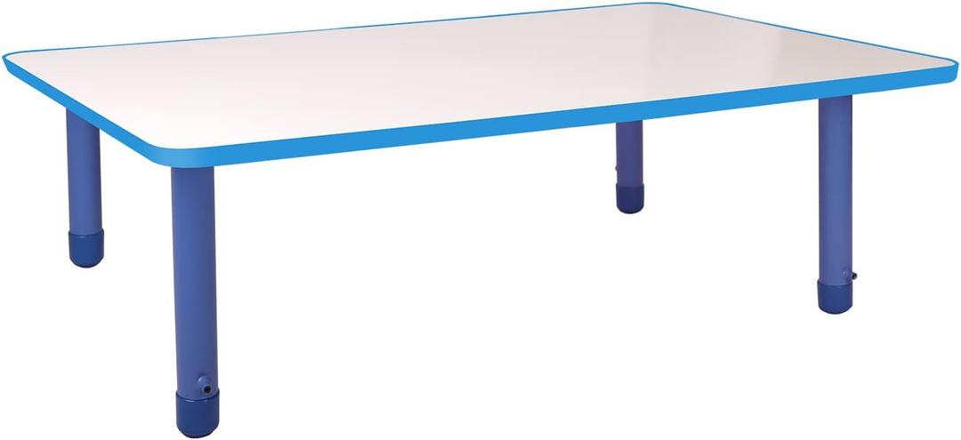 INNOVART 48” X 30” Dry Erase Rectangle Activity Table, Adjustable Height (15"-24") Magnetic Whiteboard Table with Ball Glides, Ideal for Writing & Drawing, Daycares, Preschools, Classroom, Home