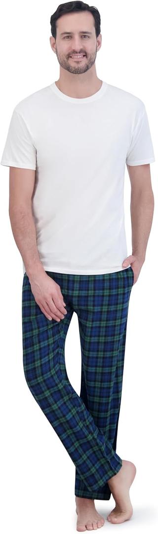 Hanes Men's Hanes Ultimate Men's Flannel Pant (X-Large, Green Plaid)