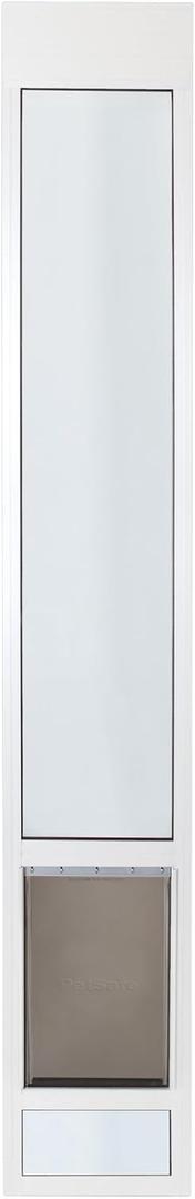 PetSafe 1-Piece Sliding Glass Pet Door for Dogs & Cats - Adjustable Height 91 7/16" to 96"- Large-Tall, White, No-Cut Install, Aluminum Patio Panel Insert, Great for Renters or Seasonal Installation