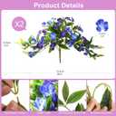 Hommyea Artificial Flowers for Outdoor, 2 Bundles UV Resistant Fake Plants Decoration Realistic Faux Silk Flowers No Fade Plastic Flowers for Outside Planters Home Porch Patio Yard Garden Decor