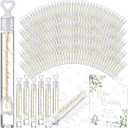 Realspring 102 Pcs Wedding Bubbles Bulk Gift Including Mini Clear Heart Bubble Wands Acrylic Display Board Sign with Stand for Wedding Send Off Anniversary Engagement Bridal Guests Gift (Elegant, White)