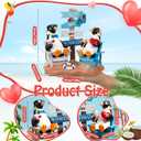 Wonderjune Beach House Decor Coastal Chair Resin with Animal Figurine Signs Ornament for Summer Beach Tropical Table Mantle Tabletop Decoration or Housewarming Birthday Gift 7x7 Inch (Penguin)