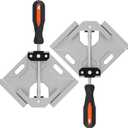 Corner Clamp, 2pcs 90 Degree Right Angle Clamp with Adjustable Aluminum Alloy Swing Jaw, Single Handle Clamps for Woodworking Tools Photo Framing, Present for Men Dad 15.1 Inch (Large)