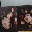 2pcs Vintage Peonies Flower Canvas Wall Art Classical Dark Pink Peonies Pictures Wall Decor Retro Moody Floral Botanical Still Life Posters Prints for Living Room Bedroom Room Home Decoration (16x24in)