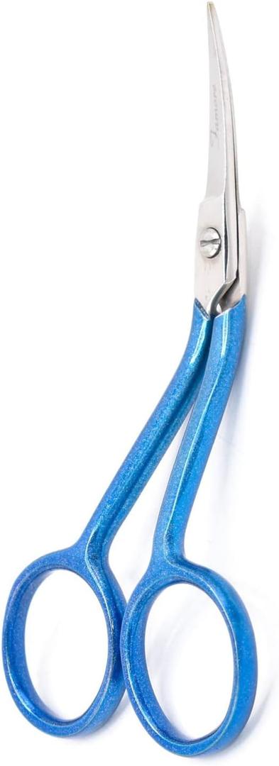 Famore Cutlery True Left Handed Mini Double Curved Machine Embroidery Scissors 748CL, Stainless