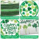 106PCS St. Patrick's Day Plates and Napkins Set, St Patricks Day Decorations Shamrock Plates Saint Patricks Day Party Supplies Disposable Paper Plates for Irish Lucky Day Celebration, Serves 24