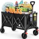 200L Collapsible Wagon Carts with Wheels, Feelnais Large Foldable Wagons for Grocery Shopping Beach Camping, Folding Garden Wagon Cart Heavy Duty