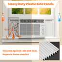 GCGOODS Window Air Conditioner Side Panels, Adjustable Window AC Accordion Panel Kit Fits Up to 21 inch H x 19-1/4 inch W, Extra Wide Window Air Conditioner Curtain Screen Replacement Kit, 2 Pack