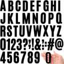 Qilery 32 Sheets 3 Inch Letter and Number Stickers Self Adhesive Vinyl Letters Alphabet Stickers Big Font Letters Number Tags for School Classroom Home Mailbox Decor (Black)