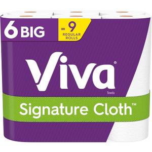 Viva Signature Cloth Paper Towels, Choose-A-Sheet - 6 Big Rolls = 9 Regular Rolls (78 Sheets Per Roll), 6 Count (Pack of 2)