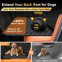 Back Seat Extender for Dogs, Holds 450 lbs, Hard Bottom Waterproof Dog Car Seat Cover with Door Protectors, 600D Heavy Duty Scratch Proof & Nonslip Dog Hammock with Mesh Window for Car, SUVs