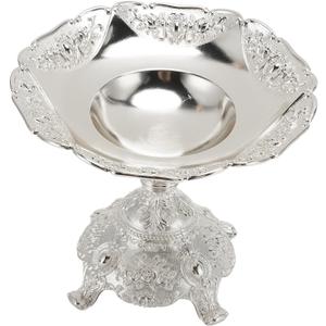 European Fruit Tray, Metal Food Serving Tray Easy To Clean with Base, Silver Serving Tray for Storage (Silver)