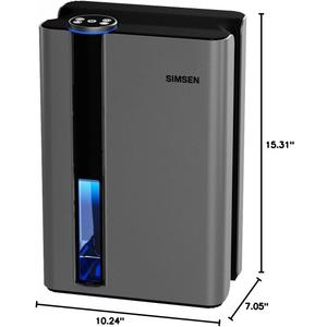 SIMSEN 95oz Dehumidifiers for Home, 800 sq ft Dehumidifier Reusable Filter, Small Dehumidifier with Drain Hose, Dehumidifiers for Bedroom Bathroom Basements Closet RV (01Space Grey)