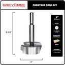 Greycore Tools 2 Inch x 3-1/2 Inch Forstner Drill Bit, High Speed Steel for Woodworking - Hardwood, Softwood and Plywood (2 Forstner)