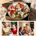 Hummingbird Suncatcher, 7.87" Stained Glass Window Hanging Panel, Sun Catchers Hand Painted Indoor Outdoor Home Wall Garden Decor, Gift for Bird Lovers