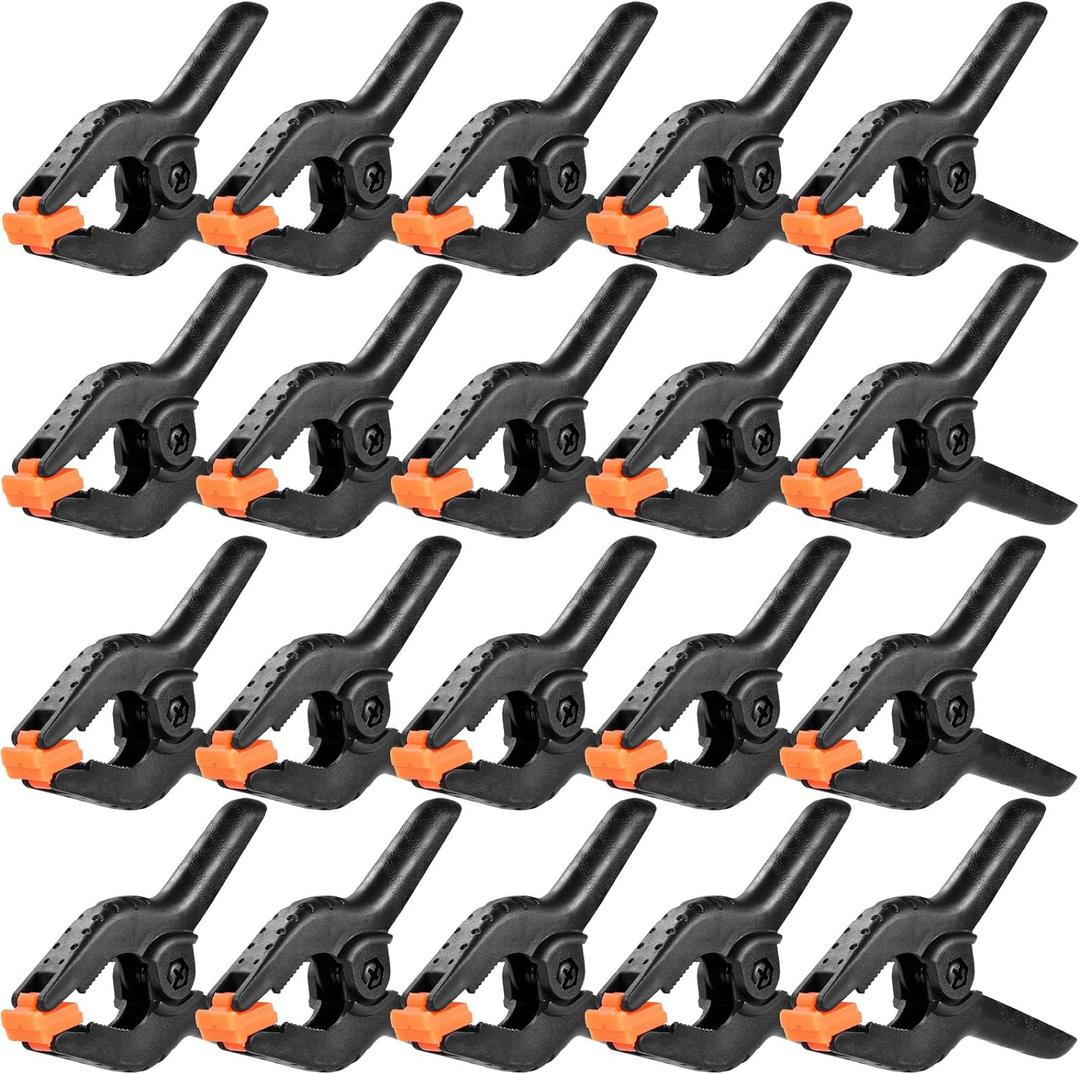 20 Packs Spring Clamps, 3.5 inch Spring Clamps Heavy Duty for Crafts and Professional Plastic Spring Clamps for Woodworking, Small Spring Clips Clamps for Backdrop Stand Photography Clamp Toresano