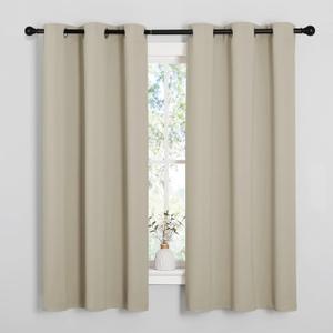 NICETOWN Thermal Insulated Grommet Room Darkening Curtains/Draperies/Panels for Bedroom (Cream, 2 Panels, W42 x L63 inches)