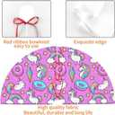 Christmas Cat Tree Skirt Holiday Party Traditional Xmas Tree Mat Ornaments Tree Skirt for Christmas Decoration 36 Inch