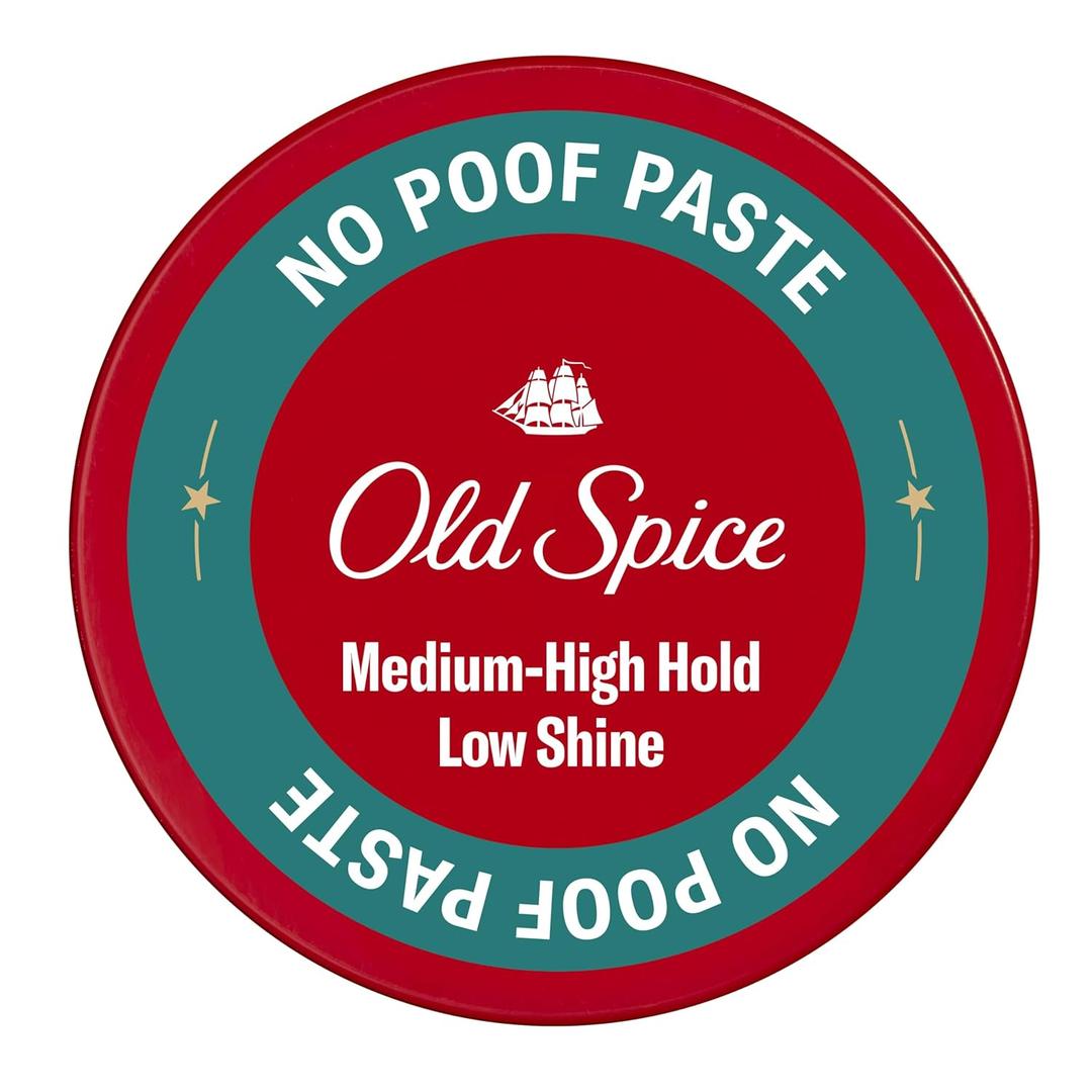 Old Spice Hair No-Poof Paste for Men, Medium-High Hold, Low Shine, 2.22 Oz