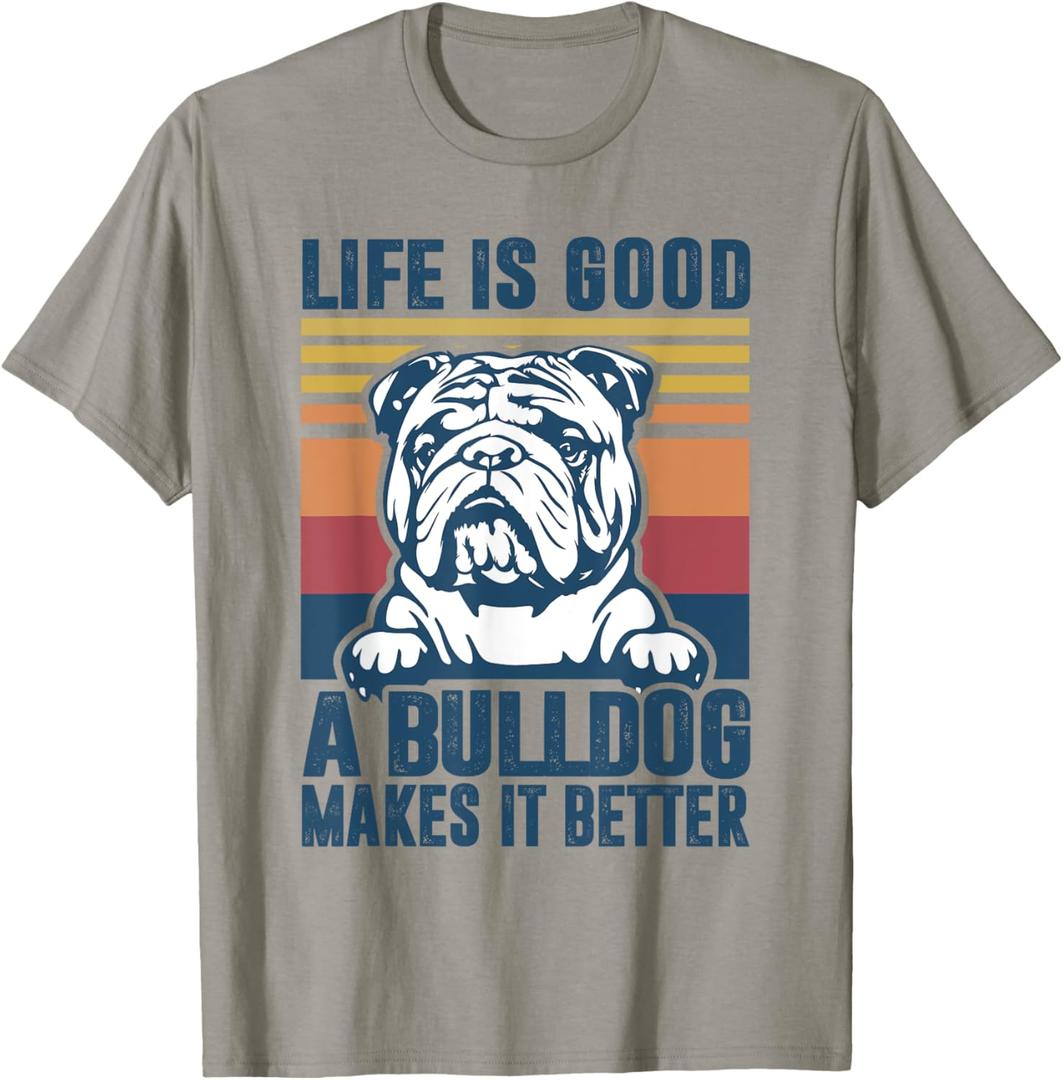 Bulldog Gifts For Women Men Dog Dad Dog Mom English Bulldog T-Shirt (Small)