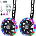 Training Wheels for Bicycle Compatible for Bikes of 12 14 16 18 20 Inch Flash Mute Wheel (black)